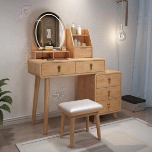 9303-2　化粧台（ライト、ベンチ、棚付）