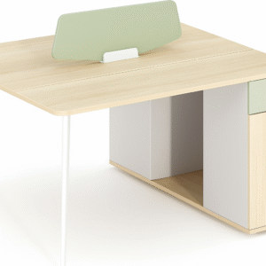 GB04b　ワークデスク机　二人座り　キャスター付き